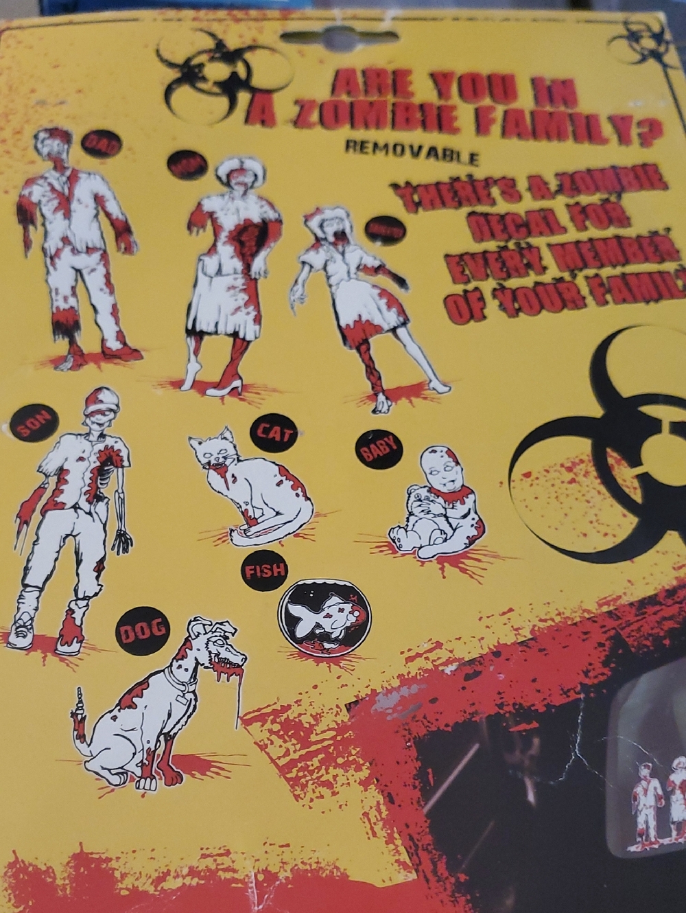 Zombie Family Vinyl Car Window Stickers Decals Blood Red, Black, White Gag Gift - Picture 4 of 10